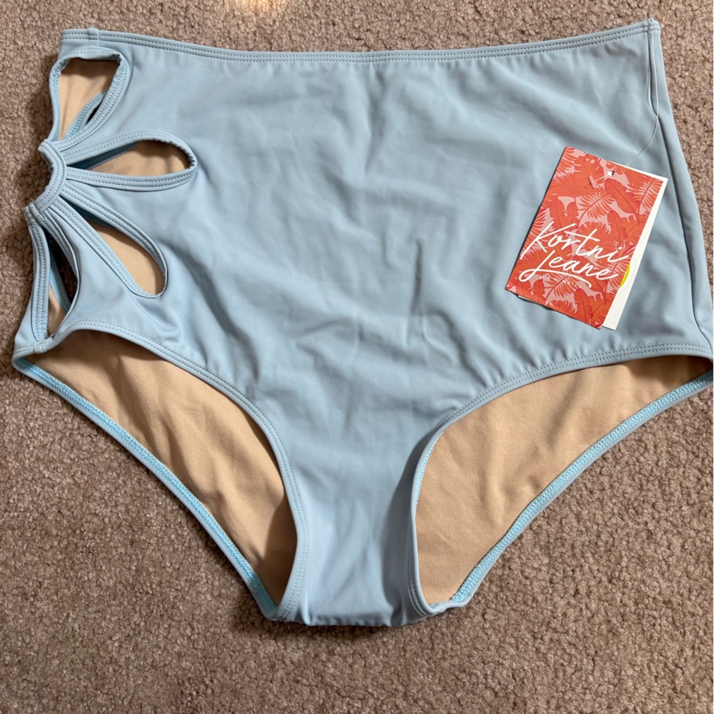 Kortni Jeane Light Blue High-Waisted Bikini Bottom